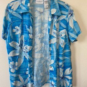 Liz Clairborne Button Down Hawaiian Shirt